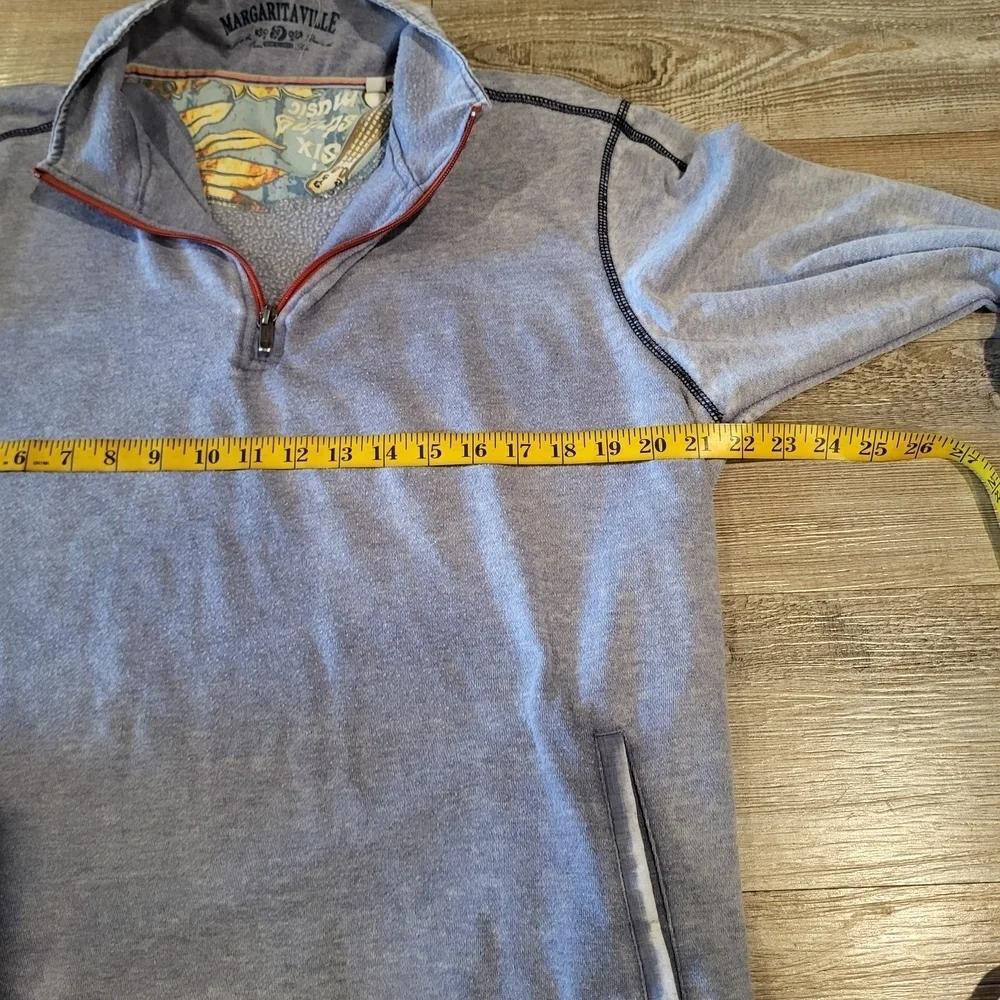 Margaritaville Casual Quarter Zip Pullover Lightweight Sweatshirt Mens Medium